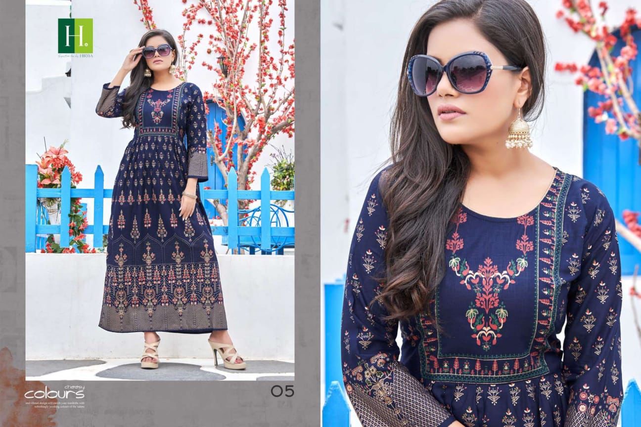 HIRVA SUPRIYA Fancy Festive Wear Long Anarkali Kurtis Collection